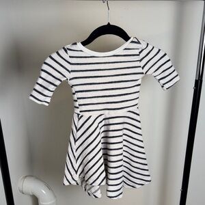 Girl's Vignette Navy and White Striped Terry Cloth Sailor Dress Size 4 years